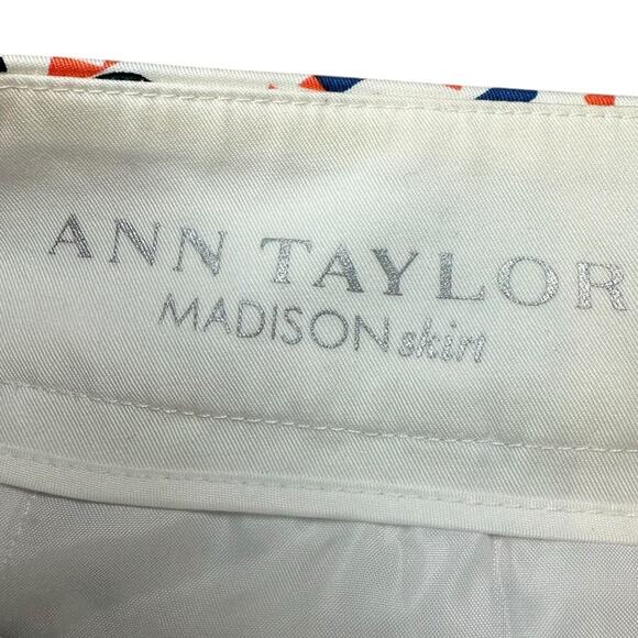 Ann Taylor Madison Blue Red and White Mini Pencil Skirt Size 4 - Picture 5 of 7